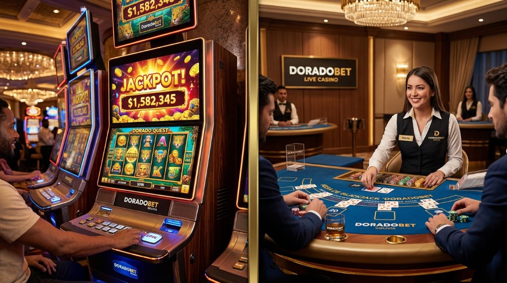 Tragamonedas y mesa de blackjack en vivo de Doradobet Bolivia